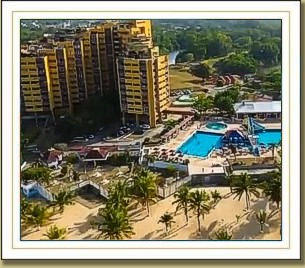the beach club with its residence towers